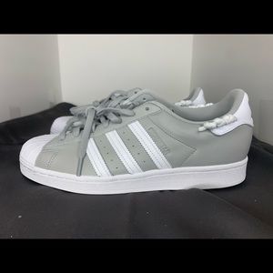 adidas Women’s Grey and White Superstar Sneakers